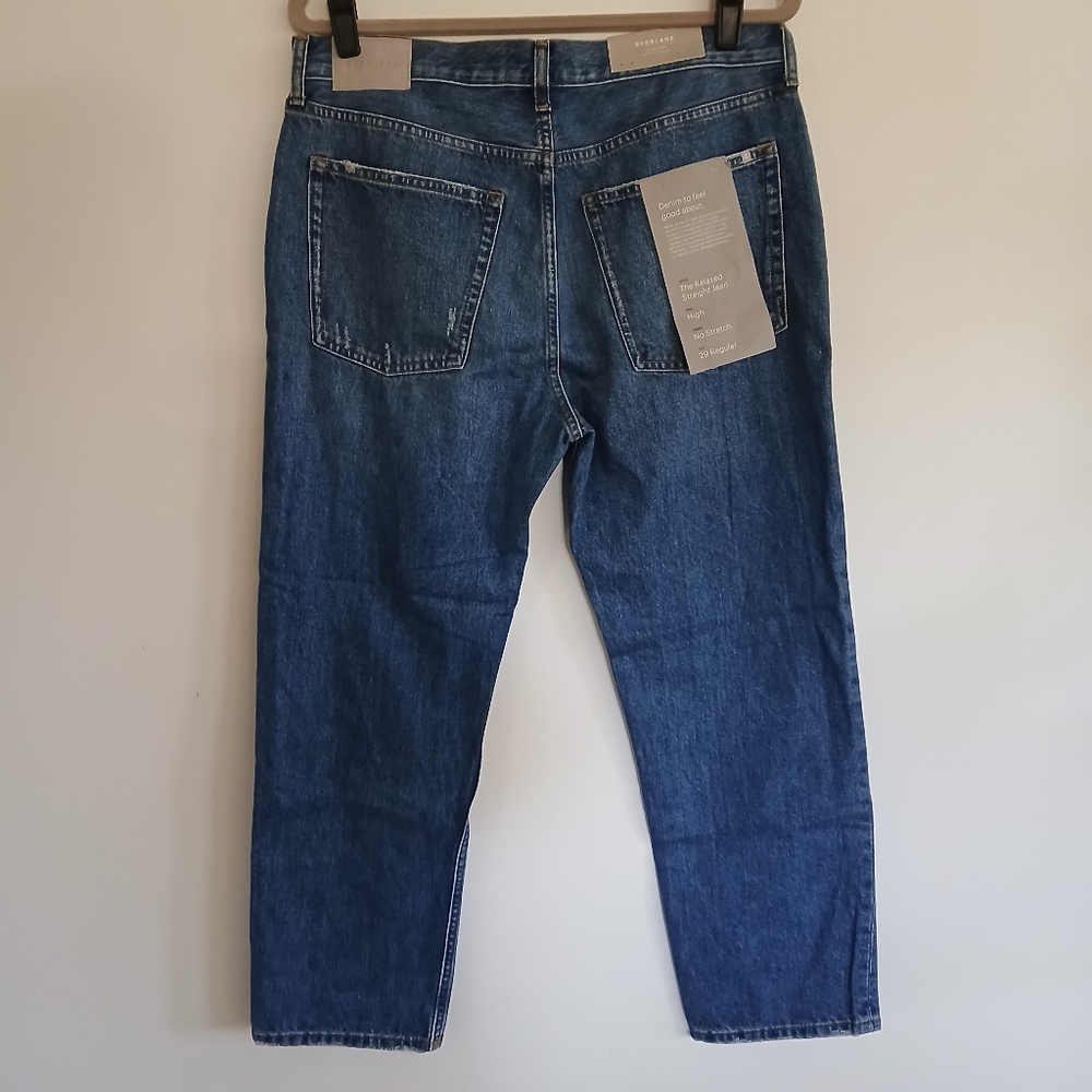 Everlane Blue Straight Leg Jeans Classic Style - (EUC) - Picture 10 of 10